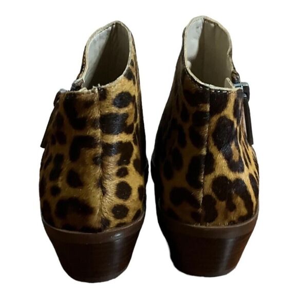 1.STATE Brown Rosita Leather Leopard Boots Booties Women's Calf Hair 6 EUC - Picture 5 of 9